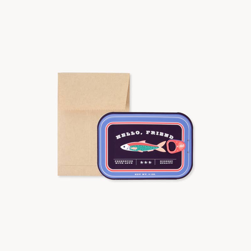Sardines Laser-cut Greeting Card with Pull-Tab- For Friends