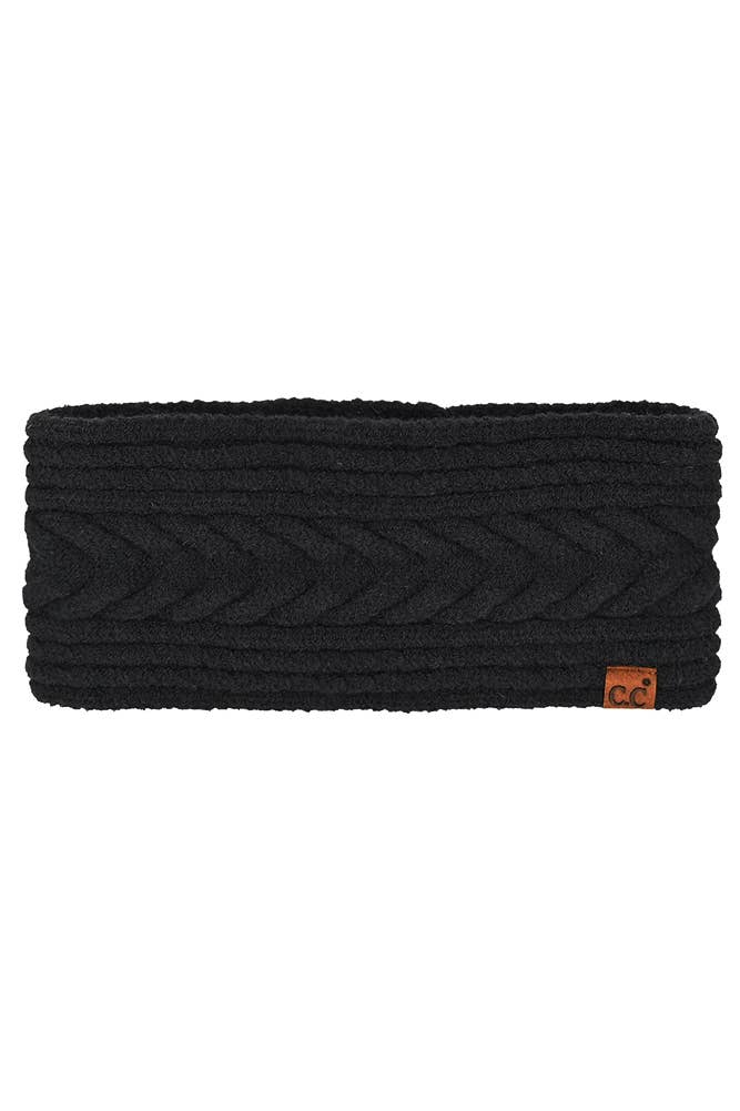 Hana - C.C Cable Knit Lining Headwrap Winter Headband