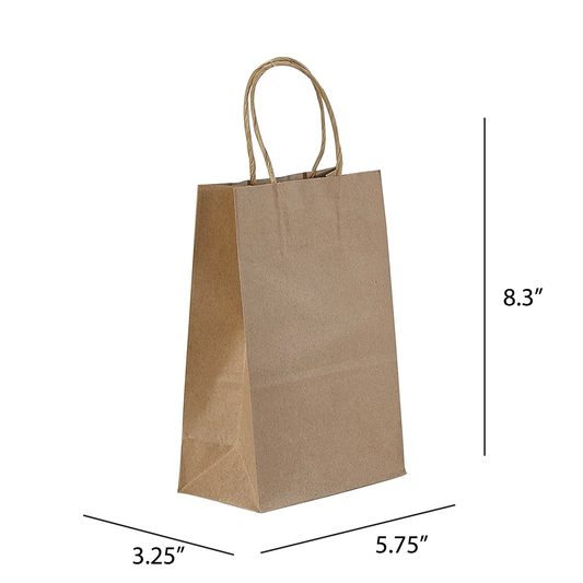 PTP BAGS - Natural/White Paper Bag - 5.75 x 3.25 x 8.375 (250 Pack)