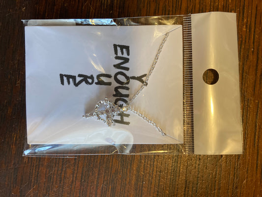 You’re Enough Silver Cross W/ Crown Necklace