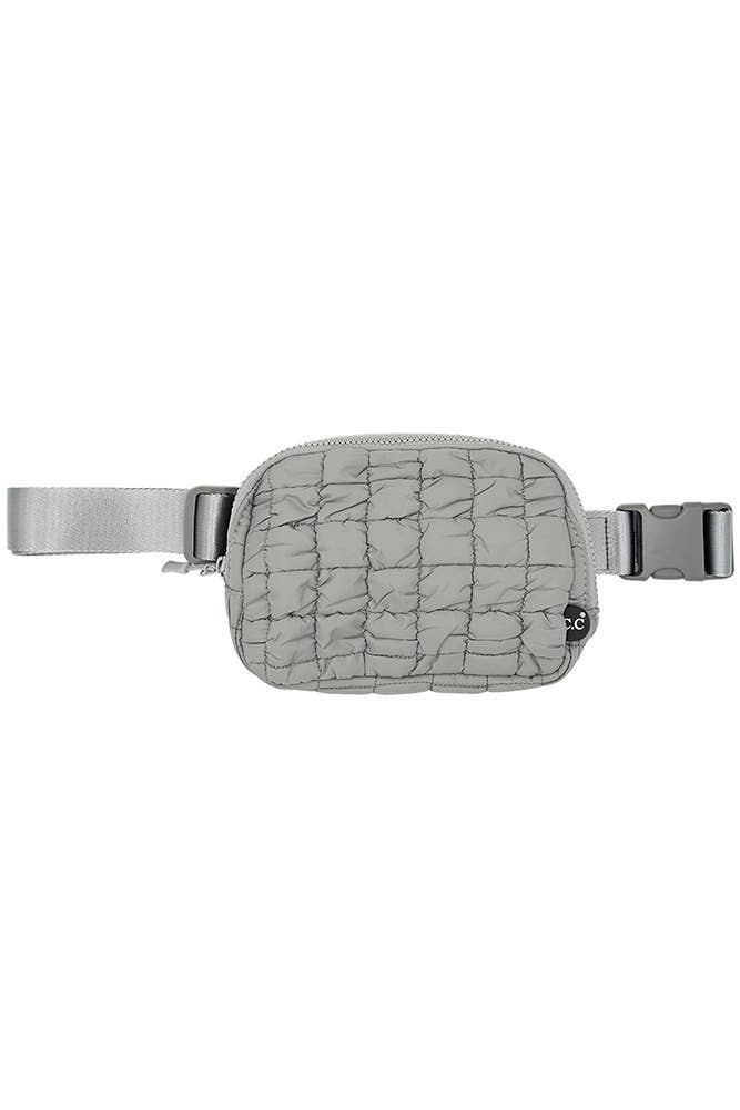 C.C Quilted Puffer Fanny Pack: Sage