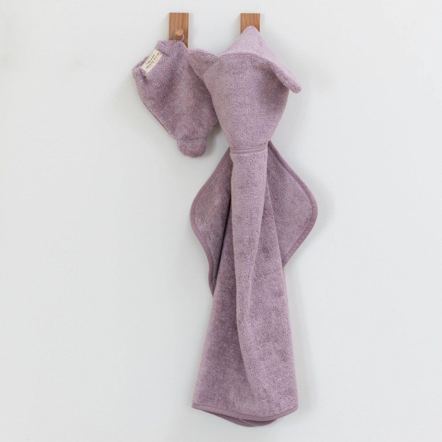 Bella Tunno - Hooded Towel + Wash Mitt Set Orchid