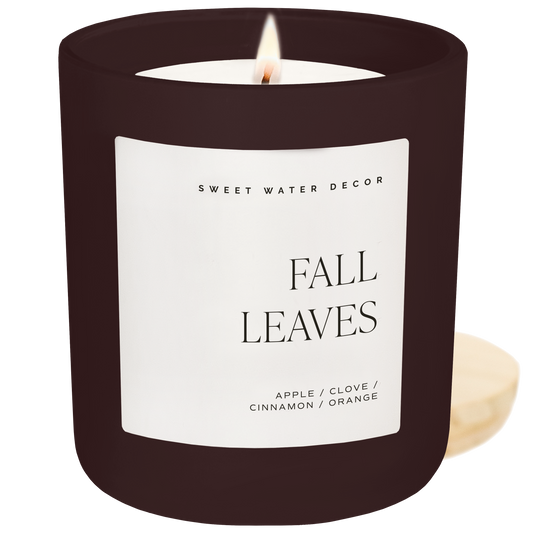 Sweet Water Decor - *NEW* Fall Leaves 15 oz Candle, Matte Jar - Fall Decor