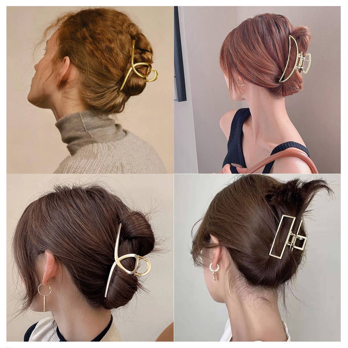 Gold Metal Hair Claws Strong Hold