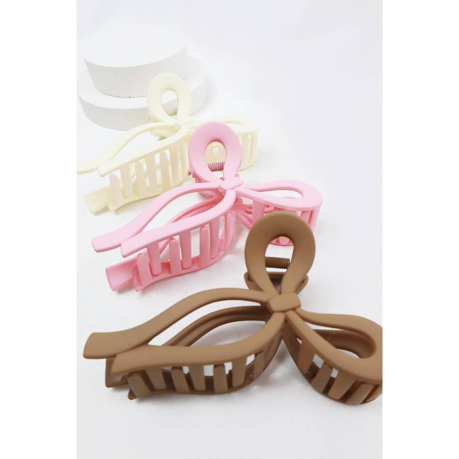 Matte Tone Bow Shape Hair Claw