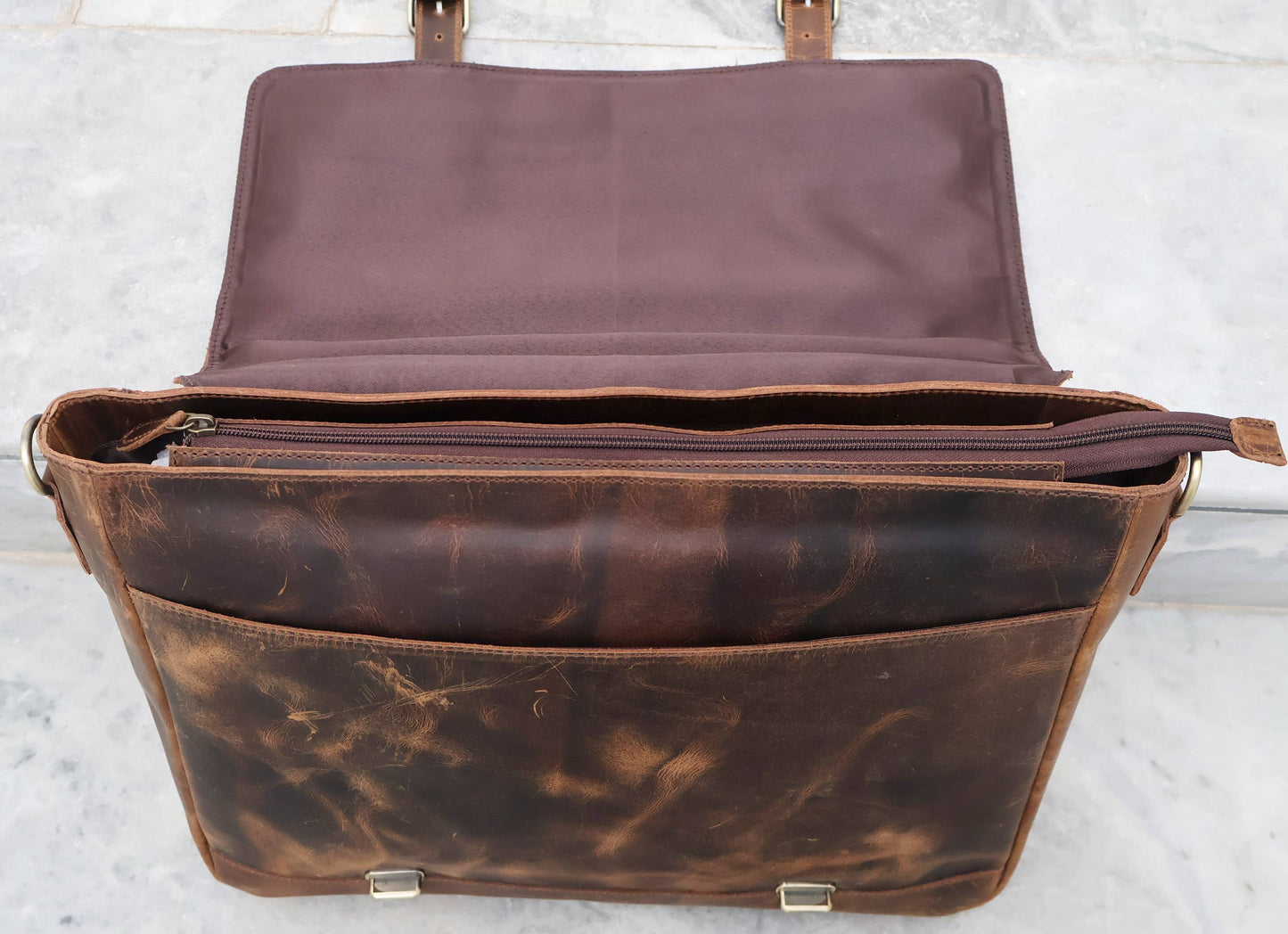 Buffalo Leather Messenger Bag