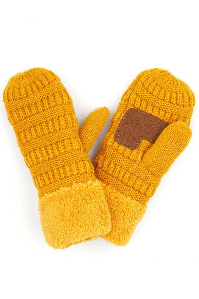 C.C Kids solid Knitted mitten