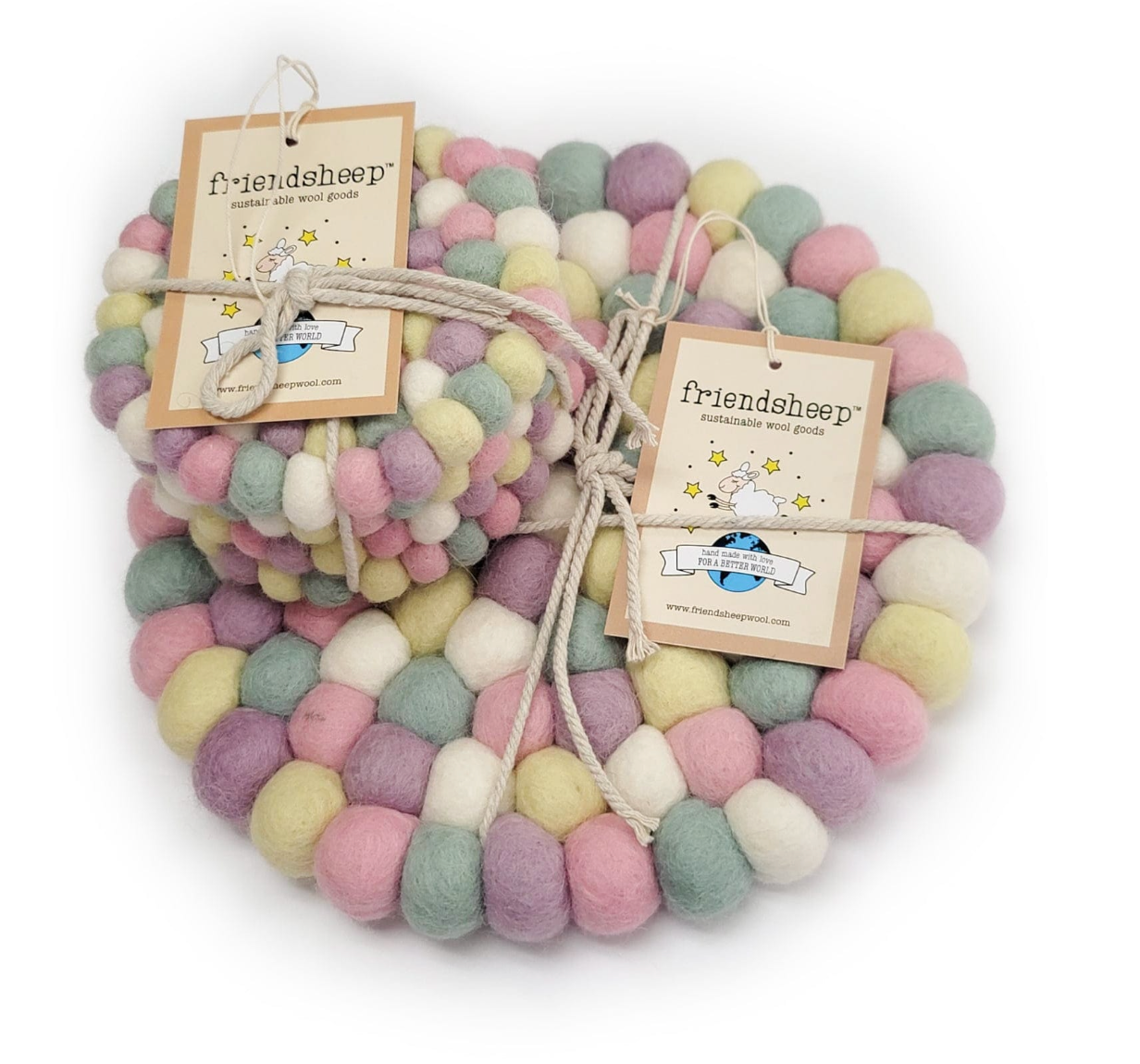 Friendsheep - Cotton Candy Eco Coasters and Trivets