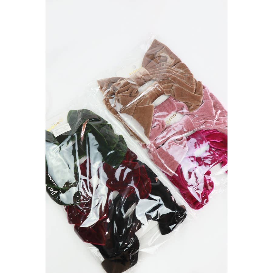 Assorted Large Velvet Bow Clips