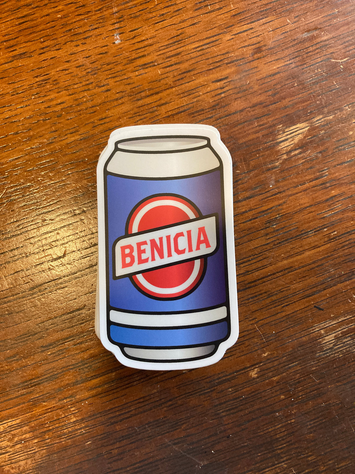 I Name-Drop - Benicia Beer Can Sticker