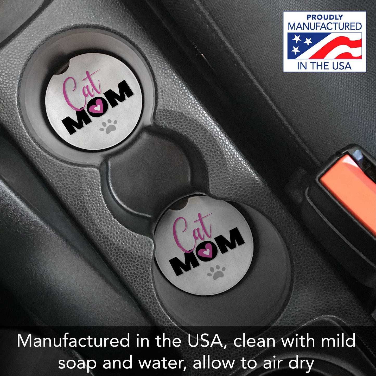 Cat Mom Bulk Absorbent Stone Car Coaster-NO PACKAGING