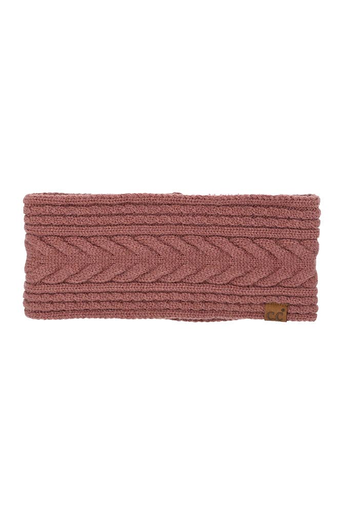 Hana - C.C Cable Knit Lining Headwrap Winter Headband