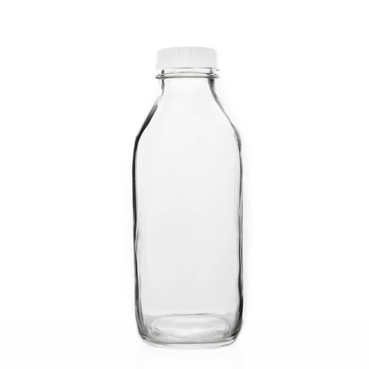 Fox Run Brands - Fox Run Classic Glass Milk Bottle With Lid, 32 oz or 1 Quart