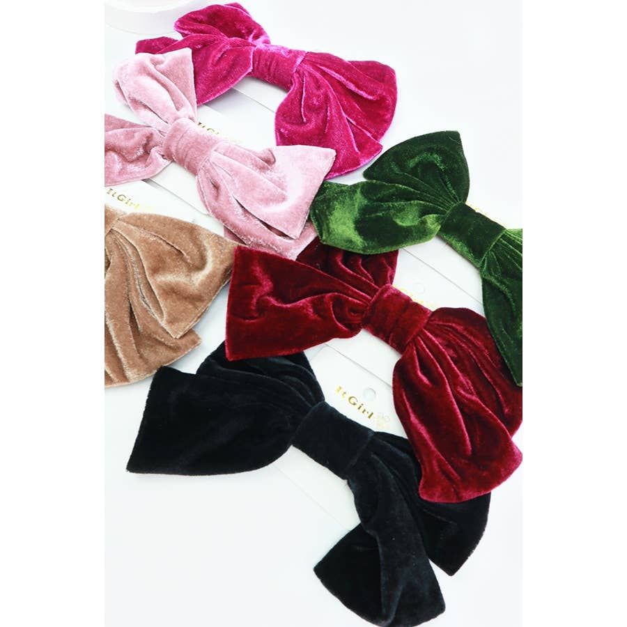 Assorted Large Velvet Bow Clips