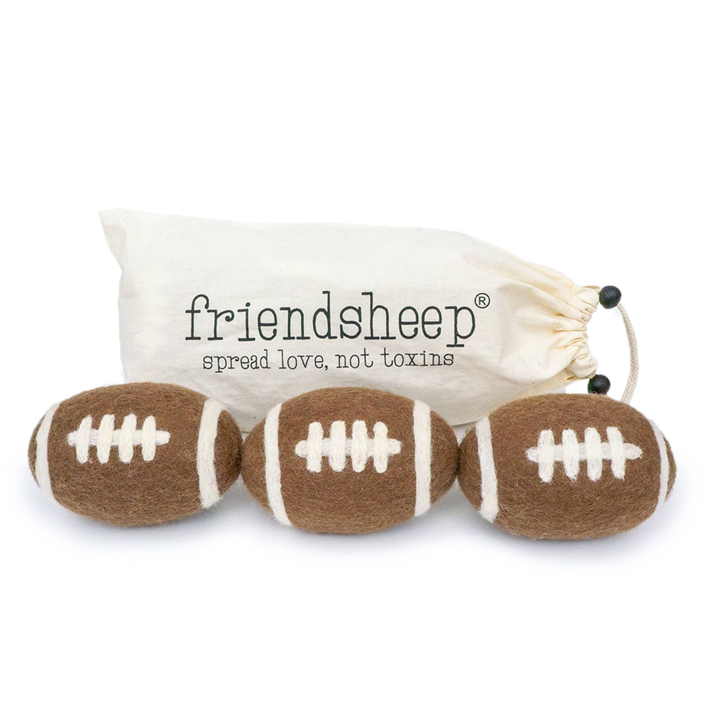 Friendsheep - Game Day Football Eco Dryer Balls - Set of 3