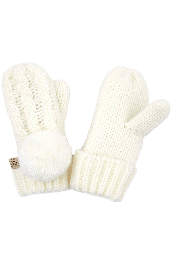 C.C Kids Pom Kids Glove With Fuzzy Lining
