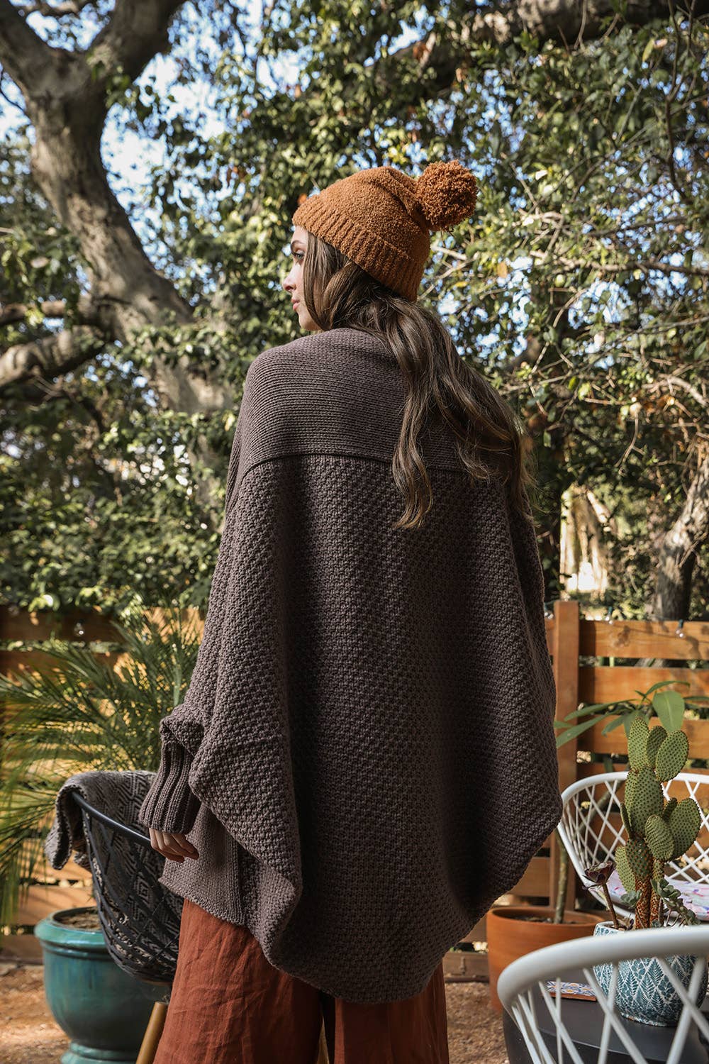 Bestselling! Bat Sleeve Knit Cardigan: Gray