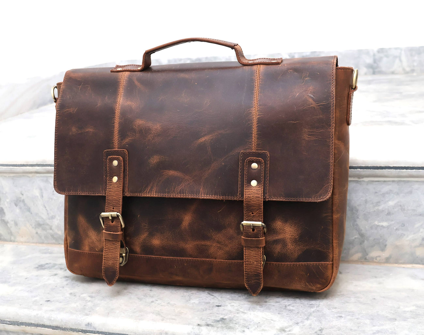 Buffalo Leather Messenger Bag