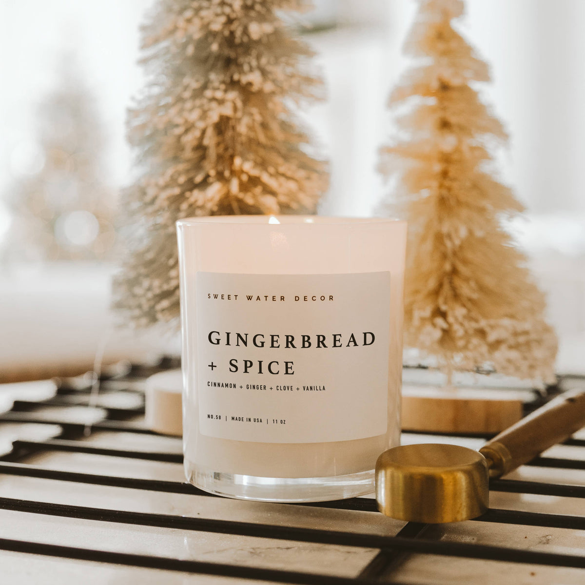 Sweet Water Decor - Gingerbread and Spice 11 oz Soy Candle - Christmas Decor