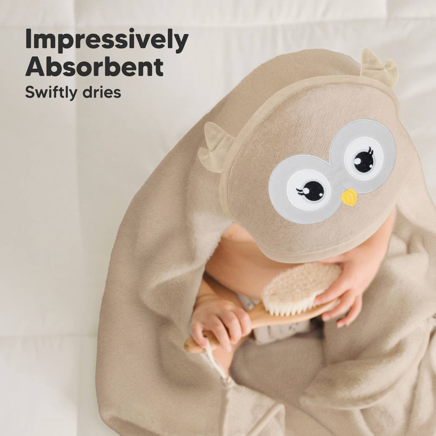 Cuddly Owl Baby Hooded Towel