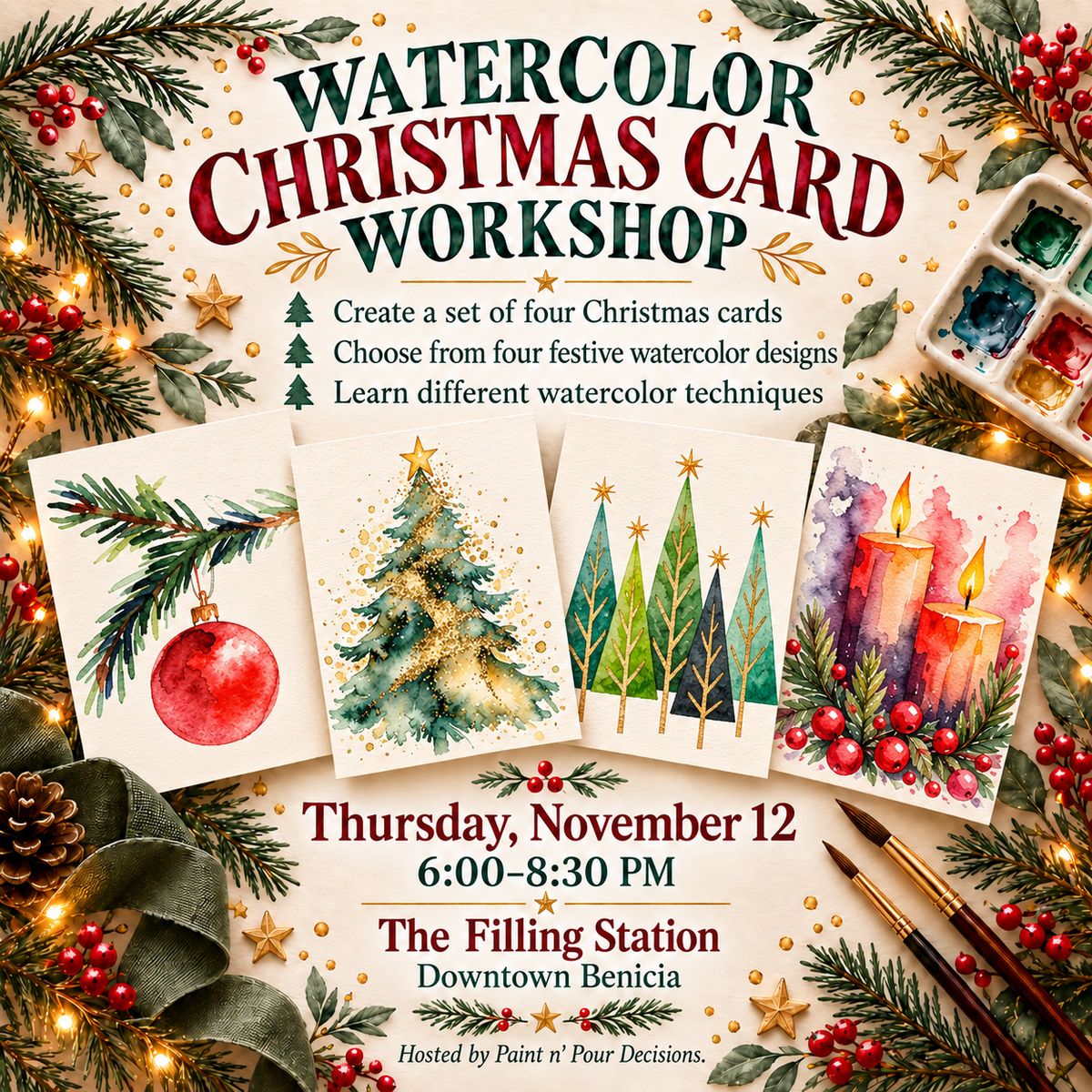 Watercolor Christmas Card Workshop