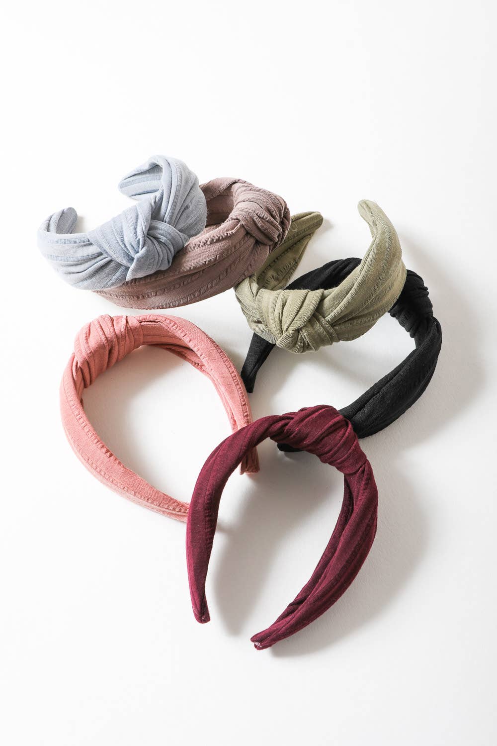 Wide Stripe Topknot Headband: Rose