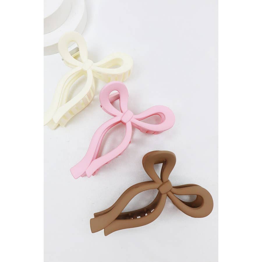 Matte Tone Bow Shape Hair Claw