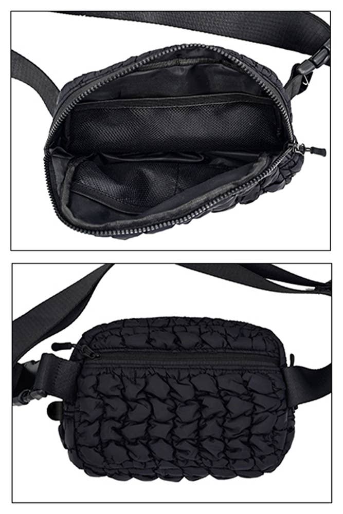 C.C Quilted Puffer Fanny Pack: Sage