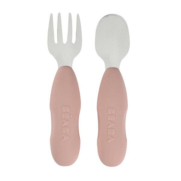 BEABA Stainless Steel Pre-Cultery - Set of 2 Cotton Candy