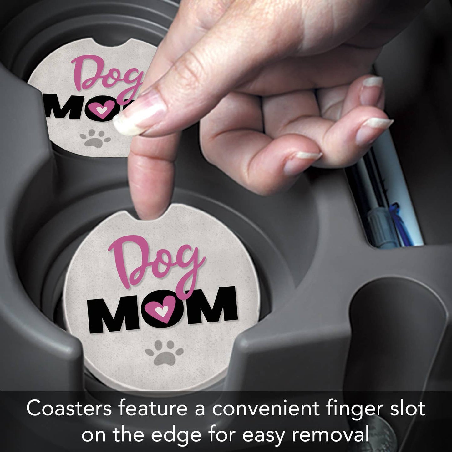 Dog Mom Bulk Absorbent Stone Car Coaster-NO PACKAGING