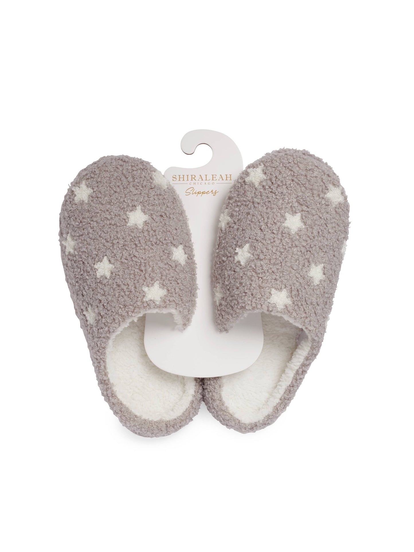 ASST/2 SIZES STAR SLIPPERS,GREY