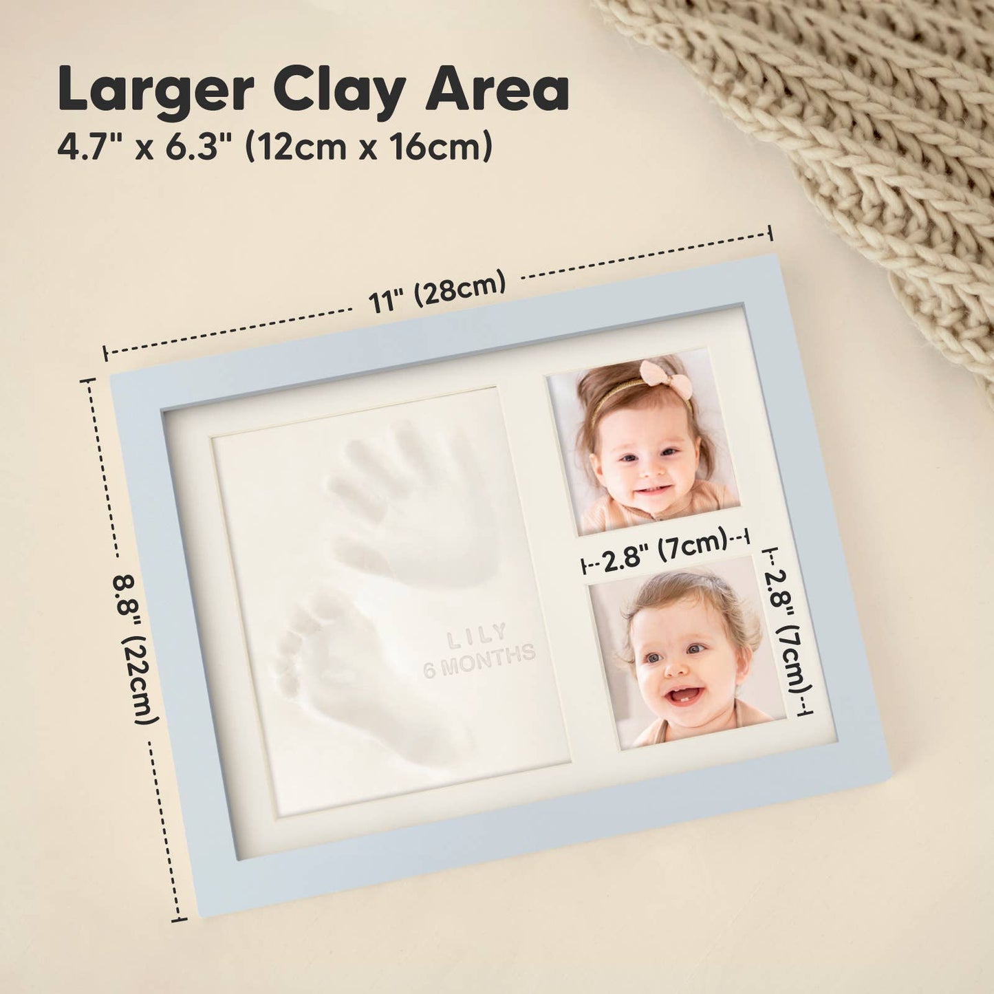 KeaBabies - KeaBabies Baby Handprint, Footprint Keepsake Solo Frame