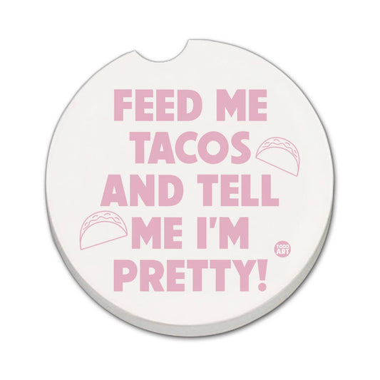 "Feed Me Tacos" Stone Car Coaster  BULK NO PACKAGING