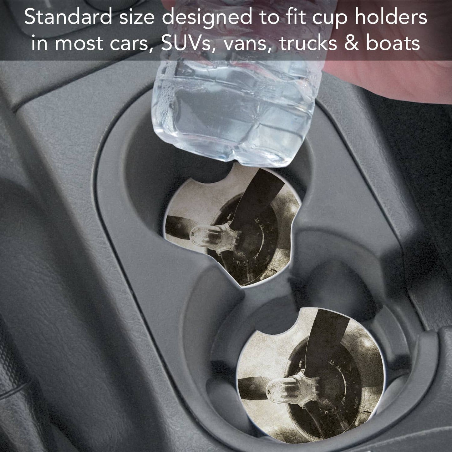 "Propeller" Single Packaged Stone Car Coaster