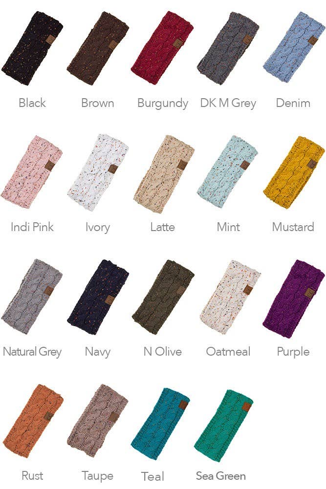 C.C Chunky Knit Confetti Sherpa Lined Headband