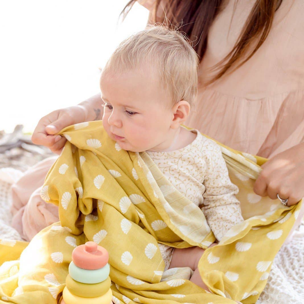 OB - Muslin Security Blanket | Pear Palm Print - ON SALE