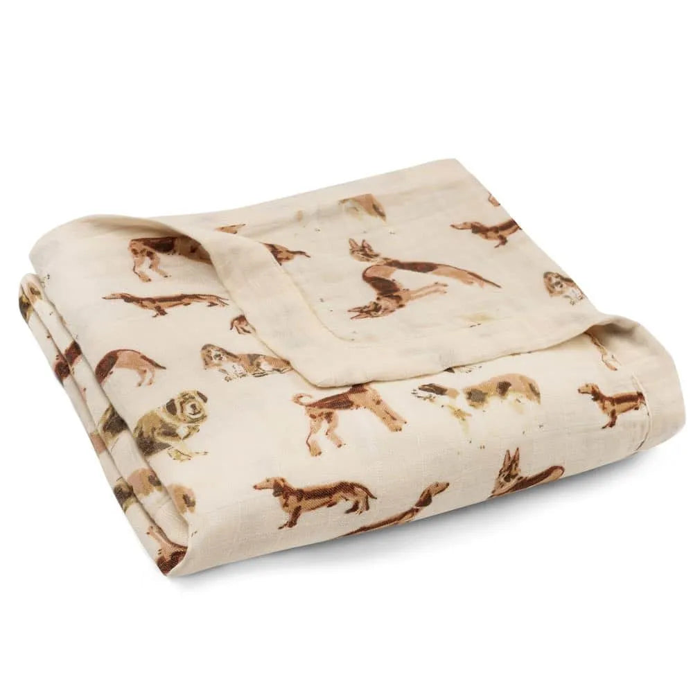 All the Dogs Big Lovey Three-Layer Bamboo Muslin Blanket