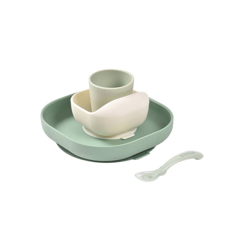 BEABA Silicone Meal Set - Set of 4 - Sage Green