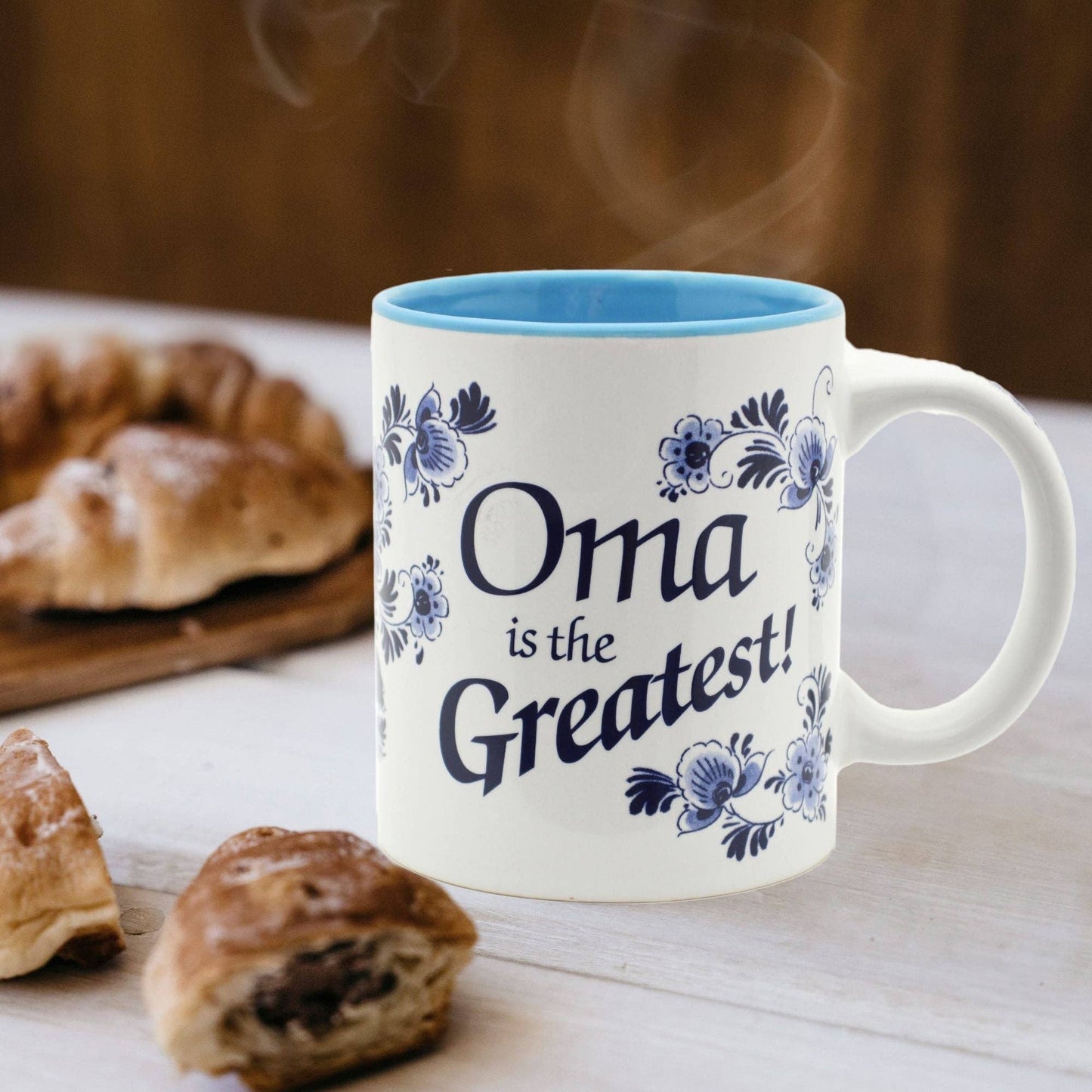 Oma is the Greatest German Blue Ceramic Coffee Mug