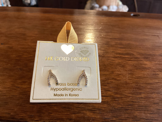 Wishbone Studs | Gold or White Gold