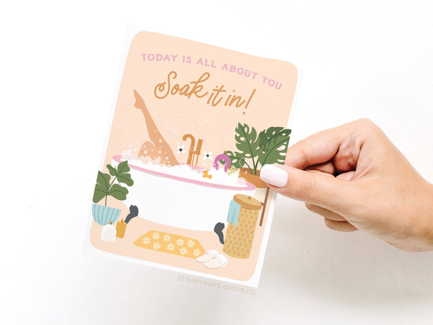 Soak It In Bubble Bath Greeting Card