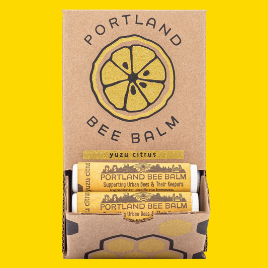 Portland Bee Balm - Yuzu Citrus Beeswax Lip Balm - Organic w/ Shelf Display