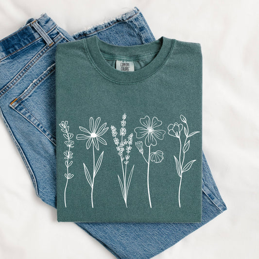 Wildflowers T Shirt, Wildflowers Tee, Wildflowers Shirt - Blue Spruce