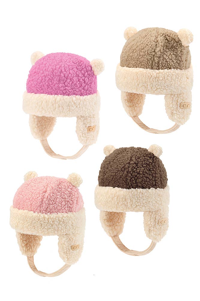 C.C Kids Teddy Bear Ears Earflaps Beanie