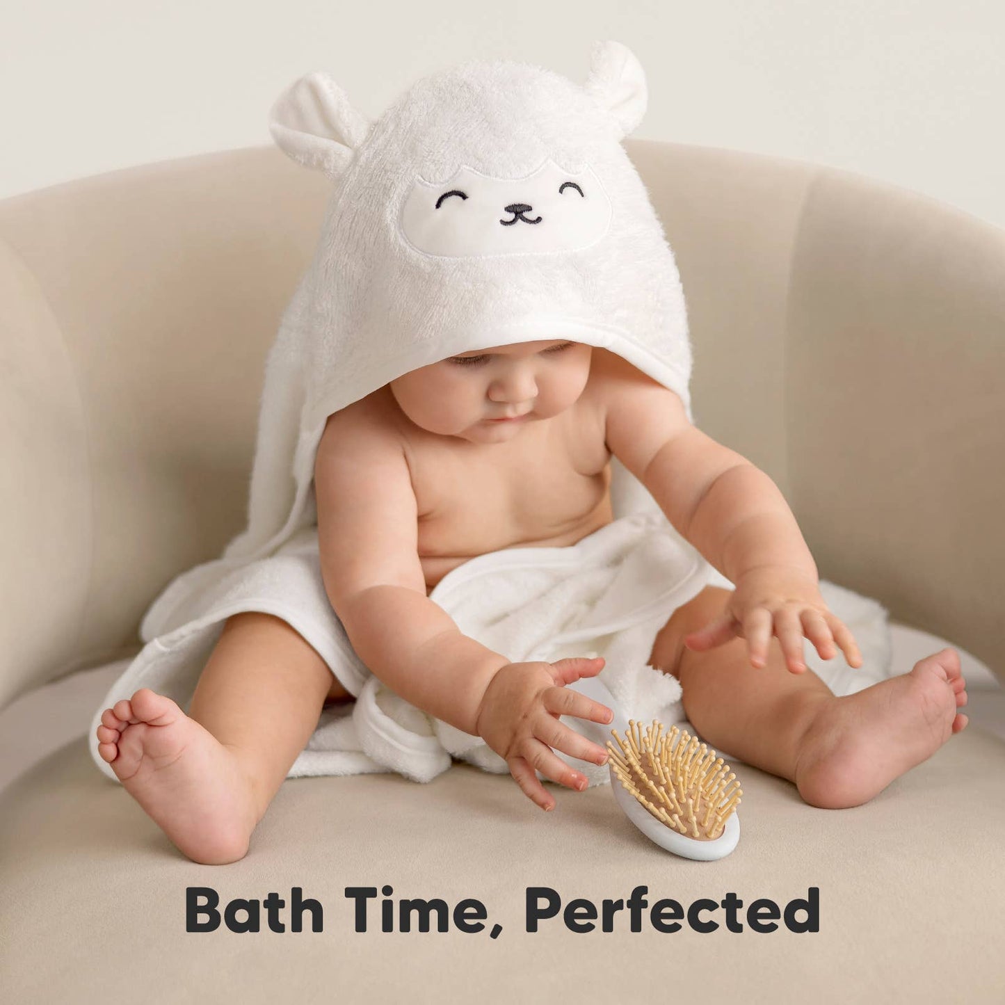 Cuddly Lamb Baby Hooded Towel