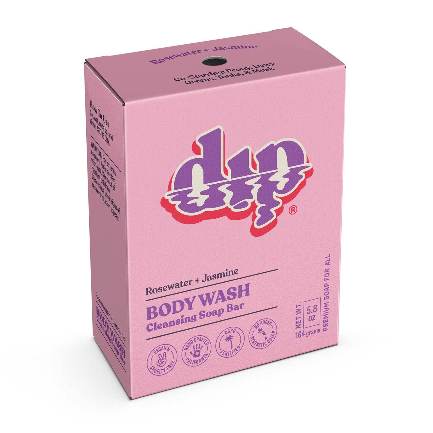 Dip - Body Wash Cleansing Soap Bar - Rosewater & Jasmine