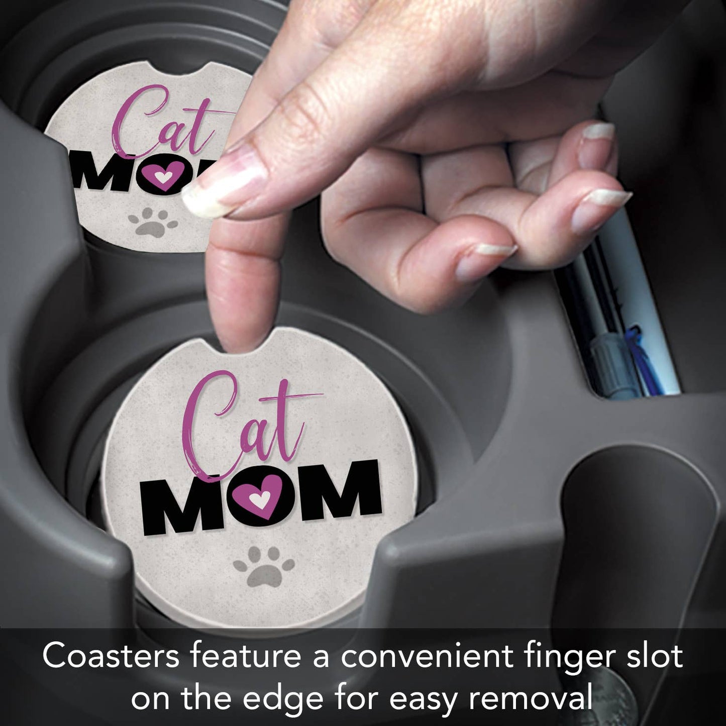 Cat Mom Absorbent Stone Car Coaster