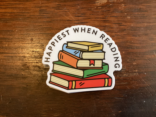Happiest When Reading Sticker