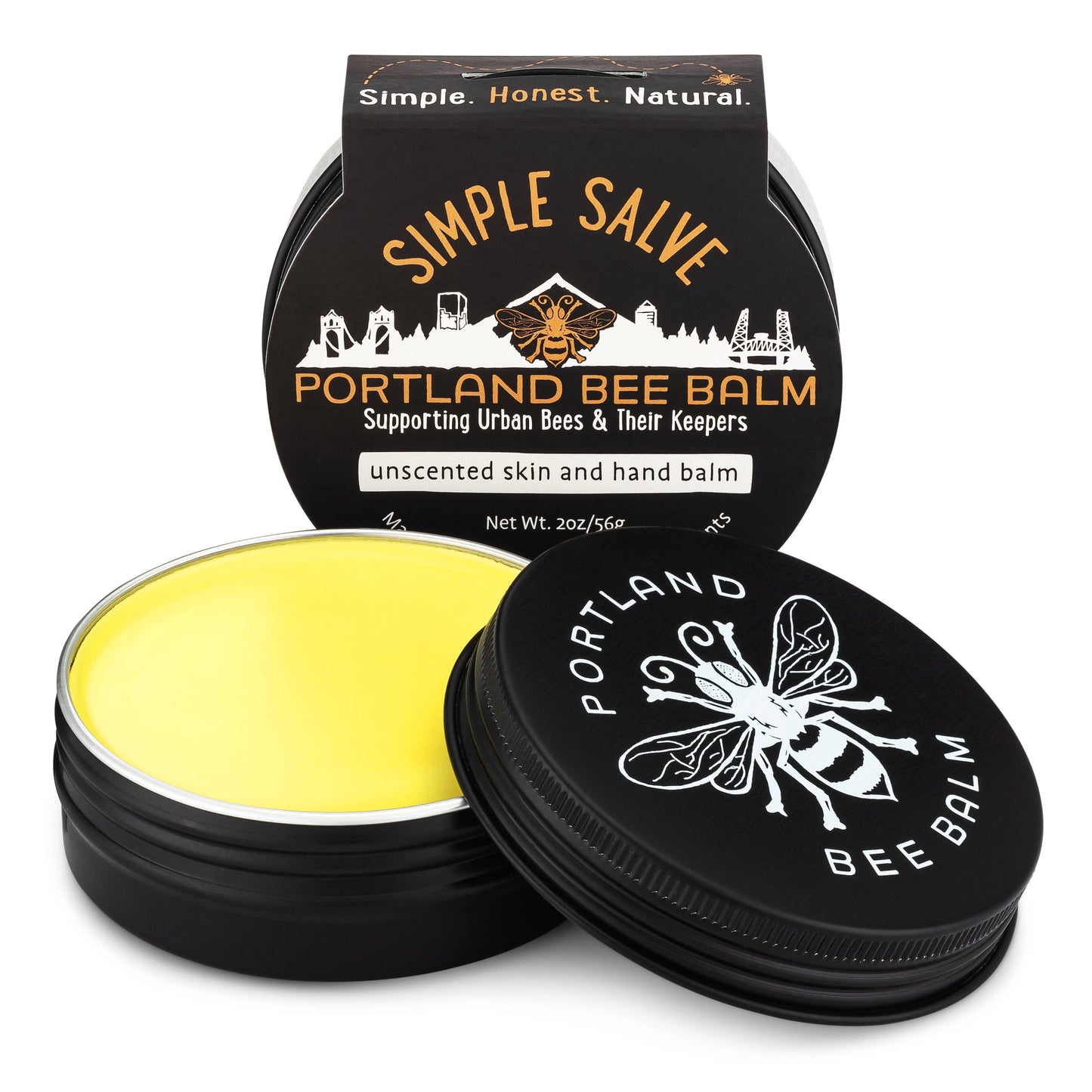 Portland Bee Balm - Simple Salve - Unscented Beeswax Skin and Hand Balm