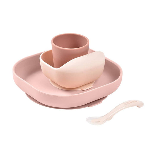 BEABA Silicone Meal Set - Set of 4 - Cotton Candy